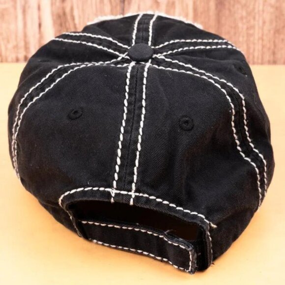 KBETHOS Black "Just Horsen Around" Distressed Baseball Cap Hat NWT - Picture 3 of 3